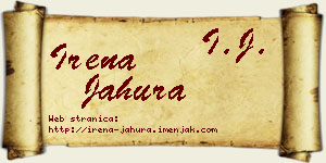 Irena Jahura vizit kartica